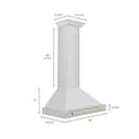 30in. Autograph Edition Convertible Stainless Steel Range Hood with Stainless Steel Shell and Polished Polished Gold Accents view 6