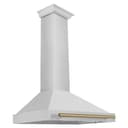 36in. Autograph Edition Convertible Stainless Steel Range Hood with Stainless Steel Shell and Champagne Bronze Accents view 1