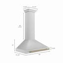 36in. Autograph Edition Convertible Stainless Steel Range Hood with Stainless Steel Shell and Champagne Bronze Accents view 6