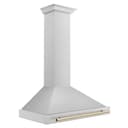 36in. Autograph Edition Convertible Stainless Steel Range Hood with Stainless Steel Shell and Polished Polished Gold Accents view 5