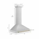 36in. Autograph Edition Convertible Stainless Steel Range Hood with Stainless Steel Shell and Polished Polished Gold Accents view 6
