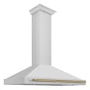 48in. Autograph Edition Convertible Stainless Steel Range Hood with Stainless Steel Shell and Champagne Bronze Accents view 1