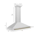 48in. Autograph Edition Convertible Stainless Steel Range Hood with Stainless Steel Shell and Champagne Bronze Accents view 7