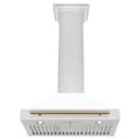 30in. Autograph Edition Convertible Stainless Steel Range Hood with White Matte Shell and Champagne Bronze Accents view 3