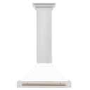 30in. Autograph Edition Convertible Stainless Steel Range Hood with White Matte Shell and Champagne Bronze Accents view 4