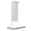 30in. Autograph Edition Convertible Stainless Steel Range Hood with White Matte Shell and Champagne Bronze Accents view 5