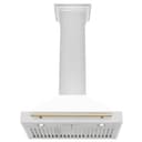 30in. Autograph Edition Convertible Stainless Steel Range Hood with White Matte Shell and Polished Polished Gold Accents view 3