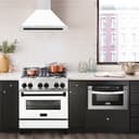 30in. Autograph Edition Convertible Stainless Steel Range Hood with White Matte Shell and Matte Black Accents view 2