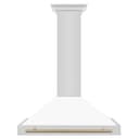36in. Autograph Edition Convertible Stainless Steel Range Hood with White Matte Shell and Champagne Bronze Accents view 3