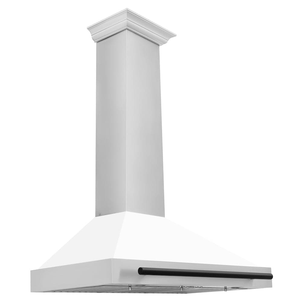 36in.Autograph Edition Convertible Stainless Steel Range Hood with White Matte Shell and Matte Black Accents