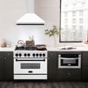 36in.Autograph Edition Convertible Stainless Steel Range Hood with White Matte Shell and Matte Black Accents view 2