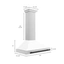 36in.Autograph Edition Convertible Stainless Steel Range Hood with White Matte Shell and Matte Black Accents view 7