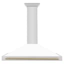 48in. Autograph Edition Convertible Stainless Steel Range Hood with White Matte Shell and Champagne Bronze Accents view 4