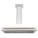 48in. Autograph Edition Convertible Stainless Steel Range Hood with White Matte Shell and Champagne Bronze Accents view 5