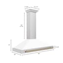 48in. Autograph Edition Convertible Stainless Steel Range Hood with White Matte Shell and Champagne Bronze Accents view 7