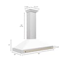 48in. Autograph Edition Convertible Stainless Steel Range Hood with White Matte Shell and Polished Polished Gold Accents view 7