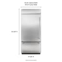 20.9 Cu. Ft. 36" Width Built-In Stainless Bottom Mount Refrigerator with Platinum Interior Design view 3