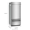 20.8 Cu. Ft. 36" Built-in Bottom Mount Refrigerator With Platinum Interior view 2