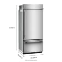 20.8 Cu. Ft. 36" Built-in Bottom Mount Refrigerator With Platinum Interior view 2