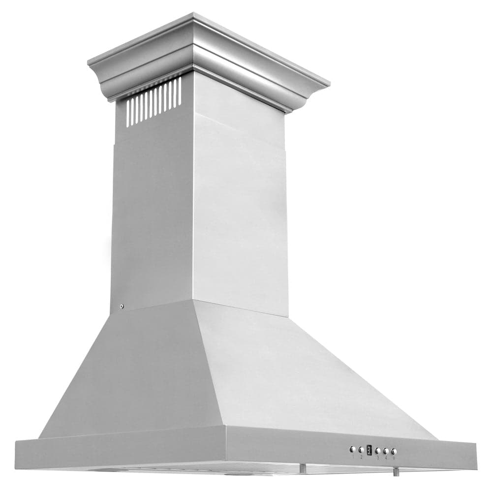 24" Convertible Vent Wall Mount Range Hood with Crown Molding