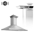 42 In. Crownsound™ Ducted Vent Wall Mount Range Hood In Stainless Steel With Built-in Bluetooth Speakers view 1