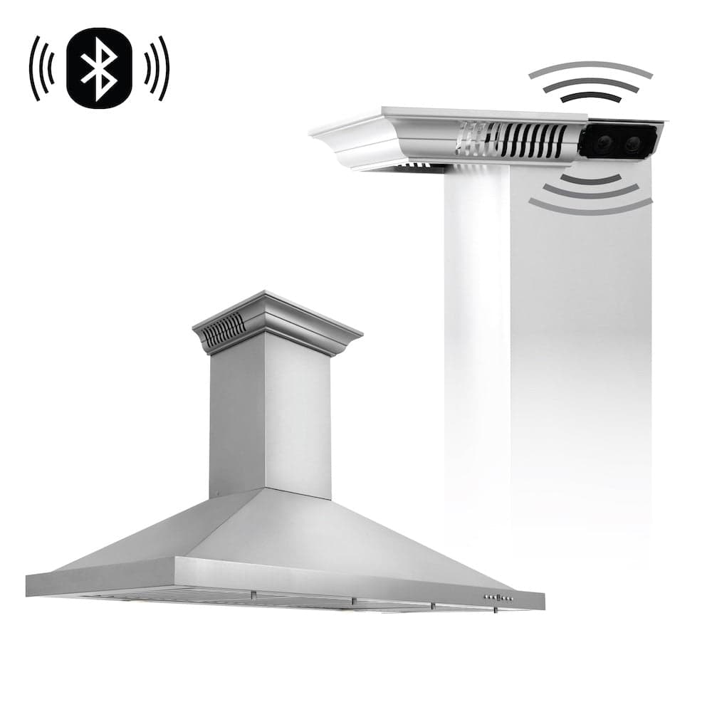 42 In. Crownsound™ Ducted Vent Wall Mount Range Hood In Stainless Steel With Built-in Bluetooth Speakers