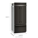 20.8 Cu. Ft. 36" Built-in French Door Bottom Mount Refrigerator With Platinum Interior view 3