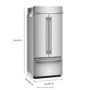 20.8 Cu. Ft. 36" Built-in French Door Bottom Mount Refrigerator With Platinum Interior view 3