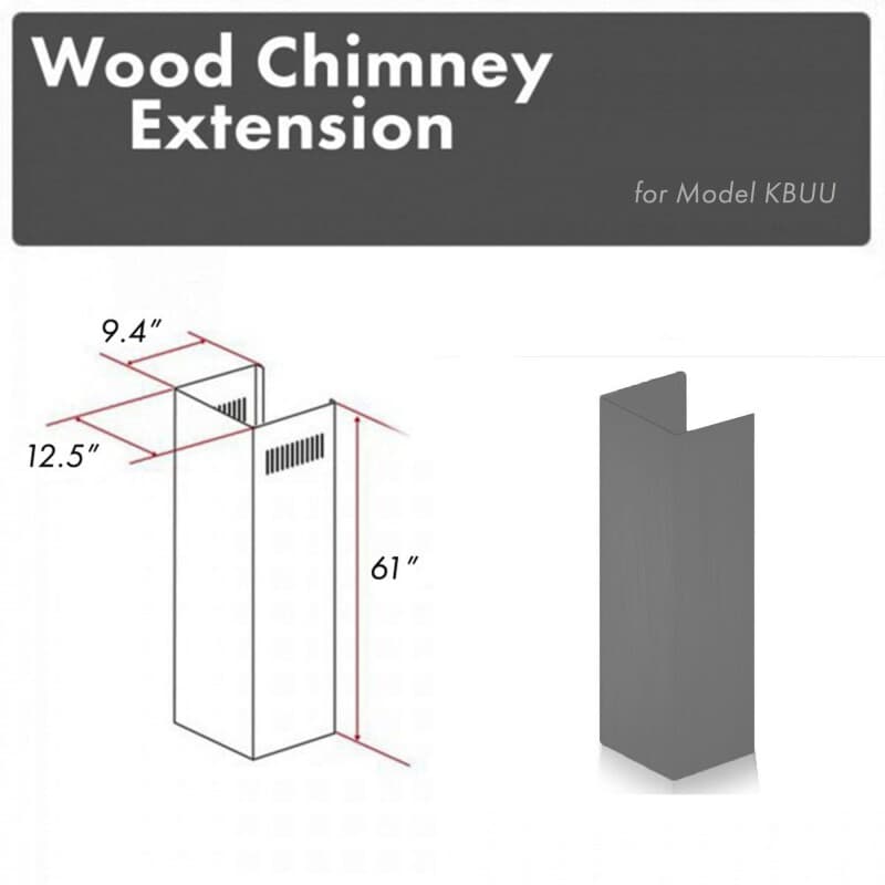 61" Wooden Chimney Extension for Ceilings up to 12.5 ft.