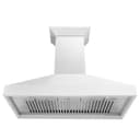 ZLINE 48 in. Wooden Wall Mount Range Hood in Smooth Bright White Finish (KBWW-48) view 4