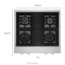 Kitchenaid® 30'' 4-burner Commercial-style Gas Rangetop view 9