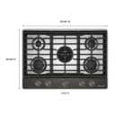 30 in. Gas Cooktop with 5 Burners, Integrated Wok Grate and CookShield™ Finish view 1