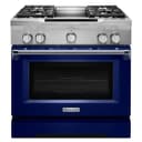 36'' 4-Burner with Griddle, Dual Fuel Freestanding Range, Commercial-Style view 1