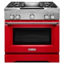 36'' 4-Burner with Griddle, Dual Fuel Freestanding Range, Commercial-Style view 1