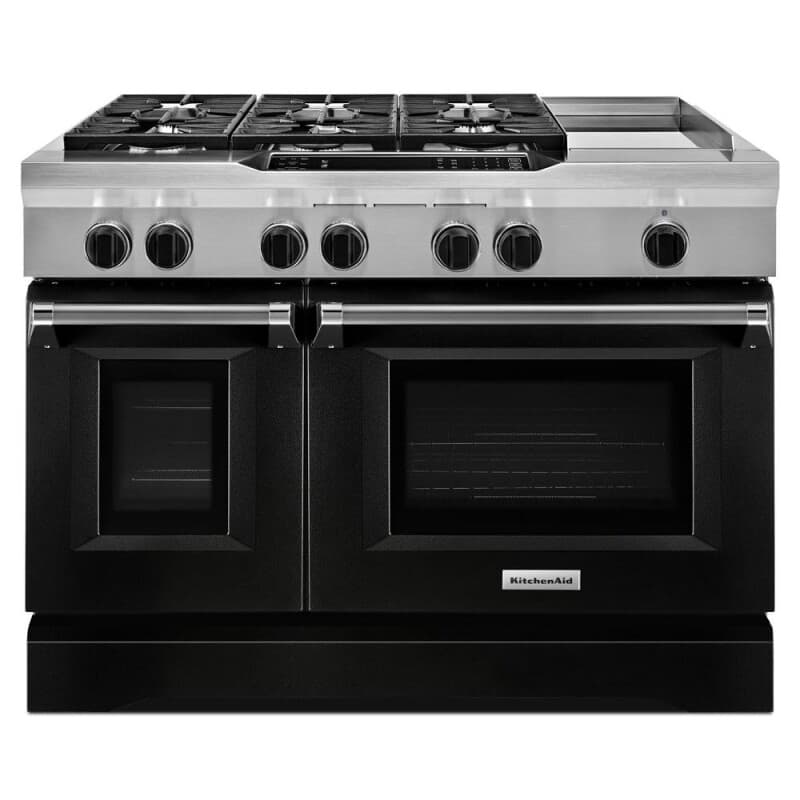 48" 6-Burner with Griddle, Dual Fuel Freestanding Range, Commercial-Style