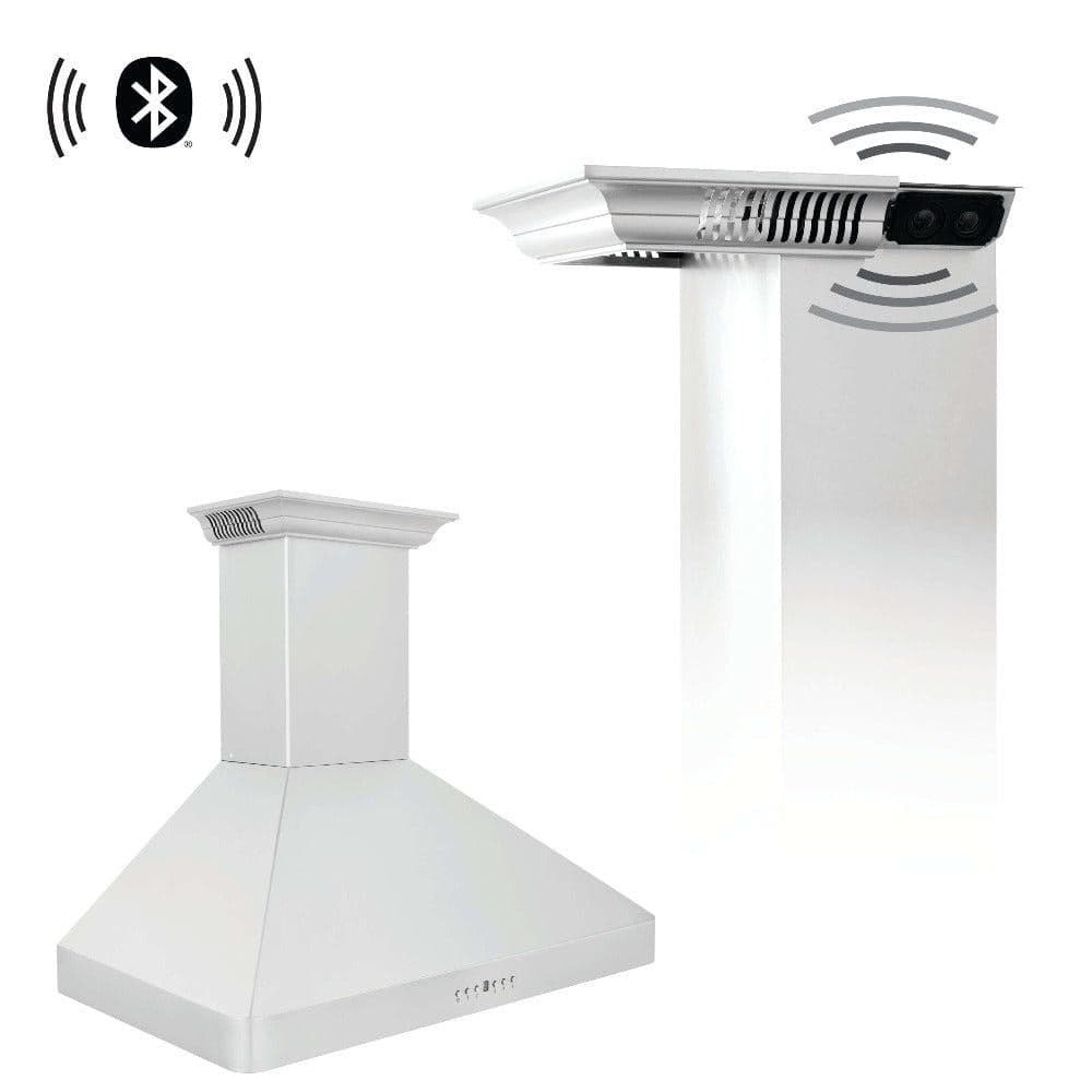 36" CrownSound‚ Ducted Vent Wall Mount Range Hood with Built-in Bluetooth Speakers