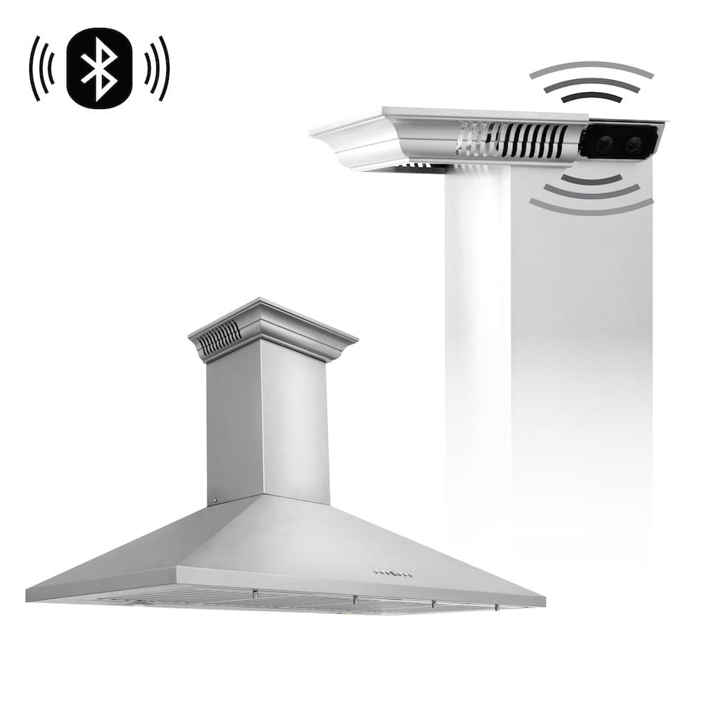 48 In. Crownsound™ Ducted Vent Wall Mount Range Hood In Stainless Steel With Built-in Bluetooth Speakers
