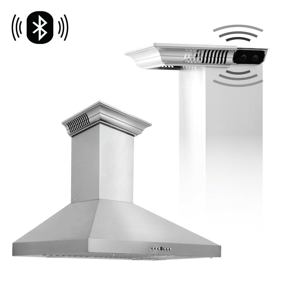 42 In. Crownsound™ Ducted Vent Wall Mount Range Hood In Stainless Steel With Built-in Bluetooth Speakers