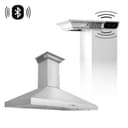 48 In. Crownsound™ Ducted Vent Wall Mount Range Hood In Stainless Steel With Built-in Bluetooth Speakers view 1