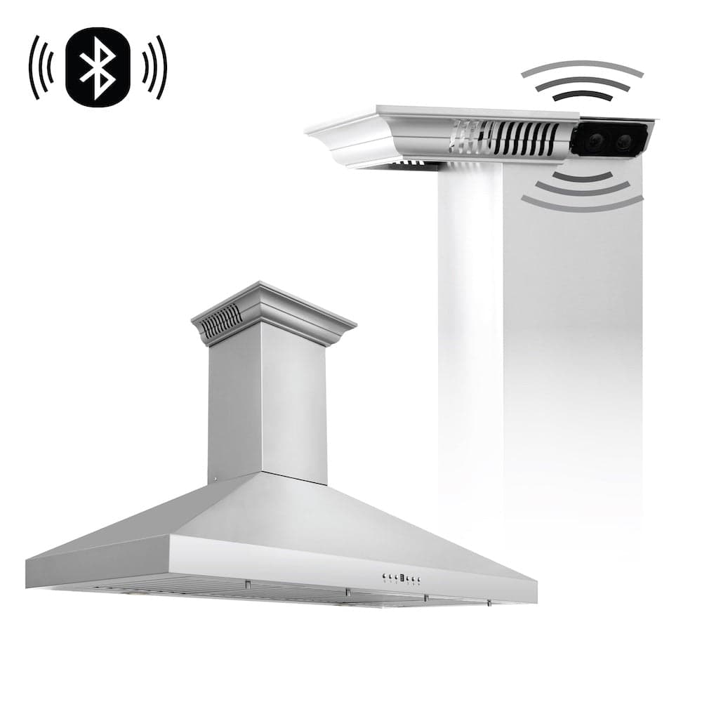 48 In. Crownsound™ Ducted Vent Wall Mount Range Hood In Stainless Steel With Built-in Bluetooth Speakers