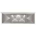 72 in. 18-Gauge 2-Compartment Commercial Sink with Backsplash and Dual 18 in. Drainboards, Bowl Dimensions 18"x18"x14" in Stainless-Steel view 6