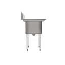 72 in. 16-Gauge Commercial Sink with Backsplash and Dual 18 in. Drainboards, Bowl Dimensions 18"x18"x14" in Stainless-Steel view 6