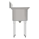 57 in. 16-Gauge 2-Compartment Commercial Sink with 18 in. Right drainboard, Bowl Dimensions 18"x18"x14" in Stainless-Steel view 6
