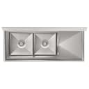57 in. 16-Gauge 2-Compartment Commercial Sink with 18 in. Right drainboard, Bowl Dimensions 18"x18"x14" in Stainless-Steel view 7
