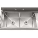 57 in. 16-Gauge 2-Compartment Commercial Sink with 18 in. Right drainboard, Bowl Dimensions 18"x18"x14" in Stainless-Steel view 8