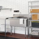 42 in. 18-Gauge 2-Compartment Commercial Sink with Backsplash, Bowl Dimensions 18"x18"x14" in Stainless-Steel view 5