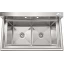 42 in. 18-Gauge 2-Compartment Commercial Sink with Backsplash, Bowl Dimensions 18"x18"x14" in Stainless-Steel view 6