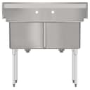 42 in. 18-Gauge 2-Compartment Commercial Sink with Backsplash, Bowl Dimensions 18"x18"x14" in Stainless-Steel view 10