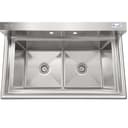42 in. 16-Gauge 2-Compartment Commercial Sink with Backsplash, Bowl Dimensions 18"x18"x14" in Stainless-Steel view 6