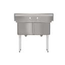 42 in. 16-Gauge 2-Compartment Commercial Sink with Backsplash, Bowl Dimensions 18"x18"x14" in Stainless-Steel view 10